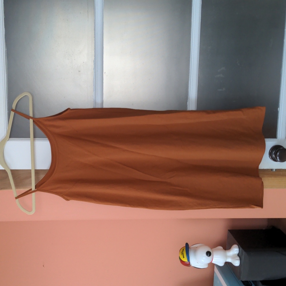La Min. Orange Slip Dress, size small